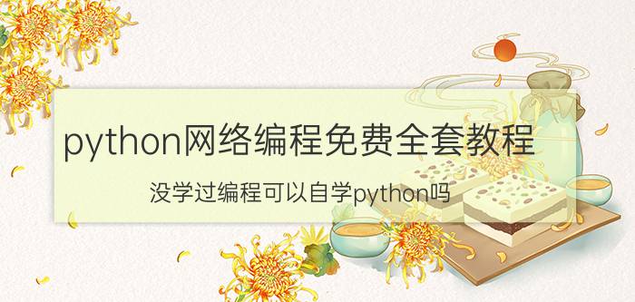 python网络编程免费全套教程 没学过编程可以自学python吗？